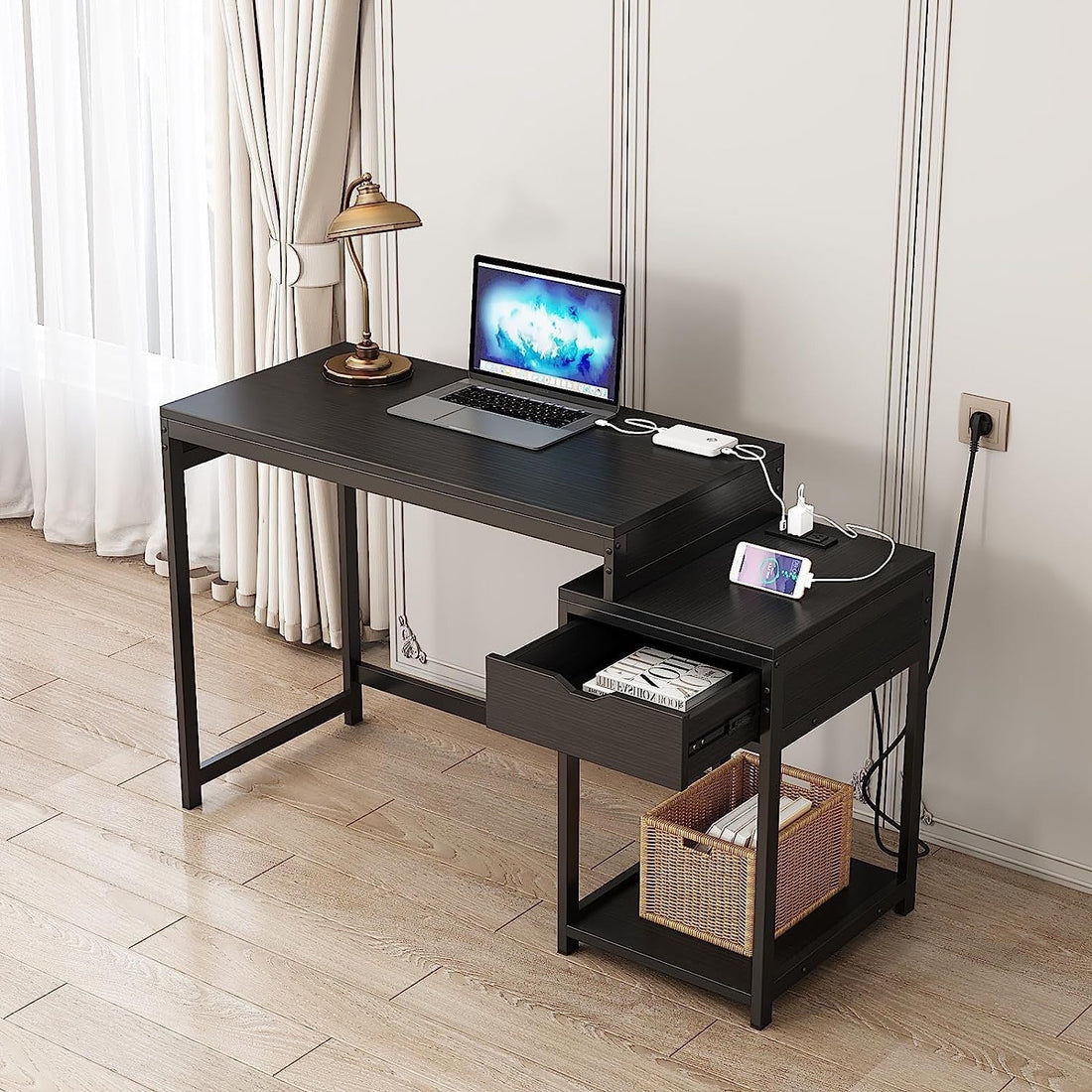 computer desk with storage 