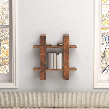 Wood Wall-Mounted Display Shelf with 3-Tier Design for Books, Décor, and Accessories