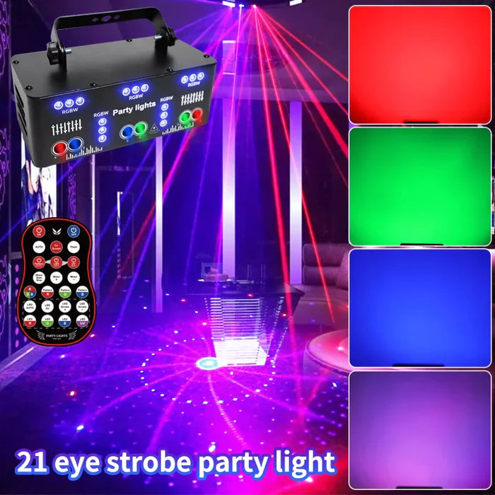 21 holes 4 in 1 RGB disco laser light