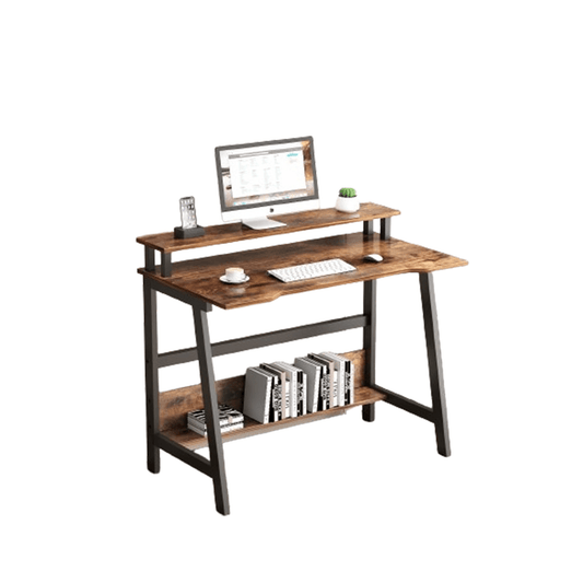 31.5" Desk for Small Spaces with Storage Shelf