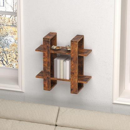 Wood Wall-Mounted Display Shelf with 3-Tier Design for Books, Décor, and Accessories