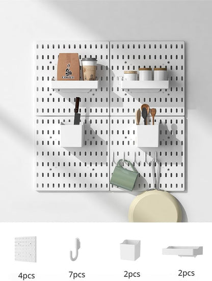 4 pcs Set Pegboard Wall Mount Display Pegboard for  Workplace