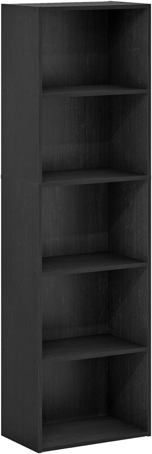 Alisened Bookcase/Bookshelf/Storage Rack,5 Layers,Dark Wood