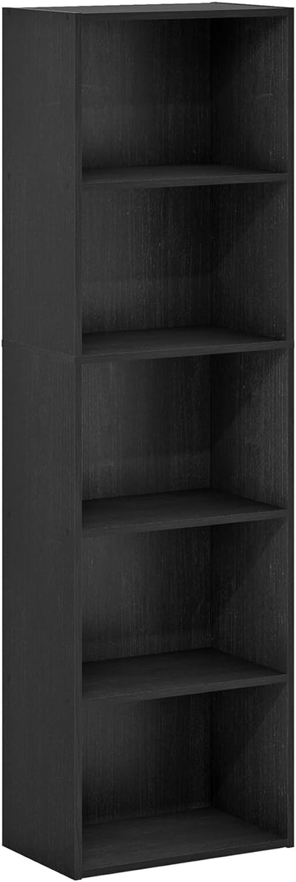 Alisened Bookcase/Bookshelf/Storage Rack,5 Layers,Dark Wood