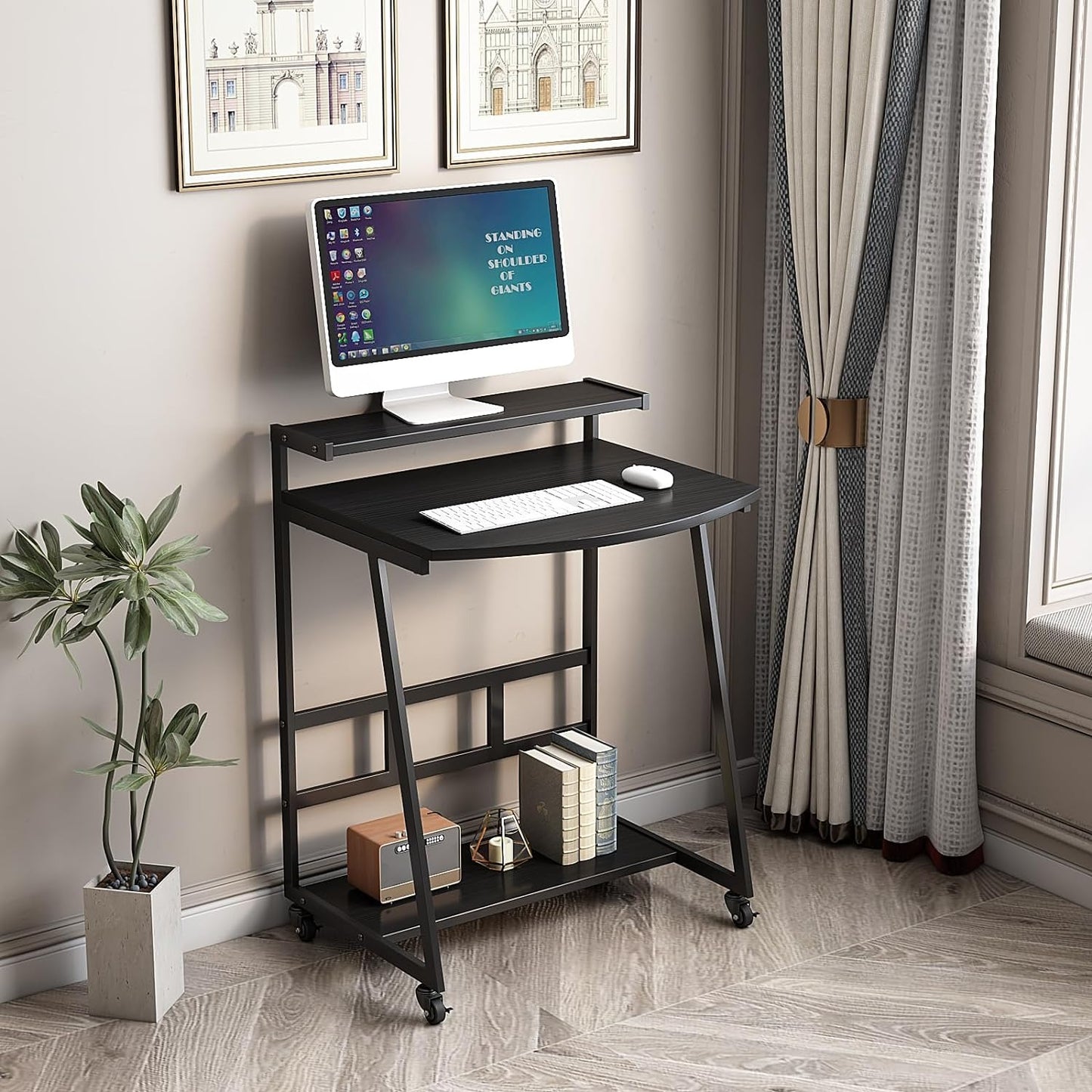 Small Computer Desk 33 Inch with Wheels