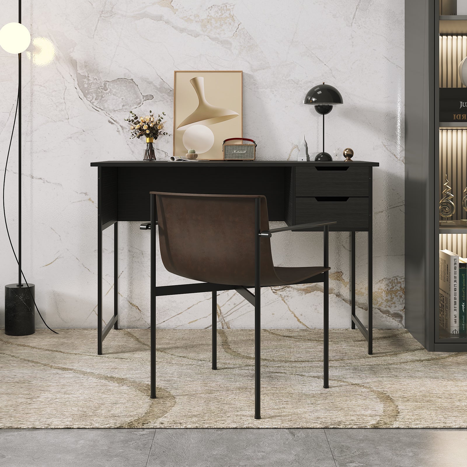 Modern Writing Desk Home Office Desk  black