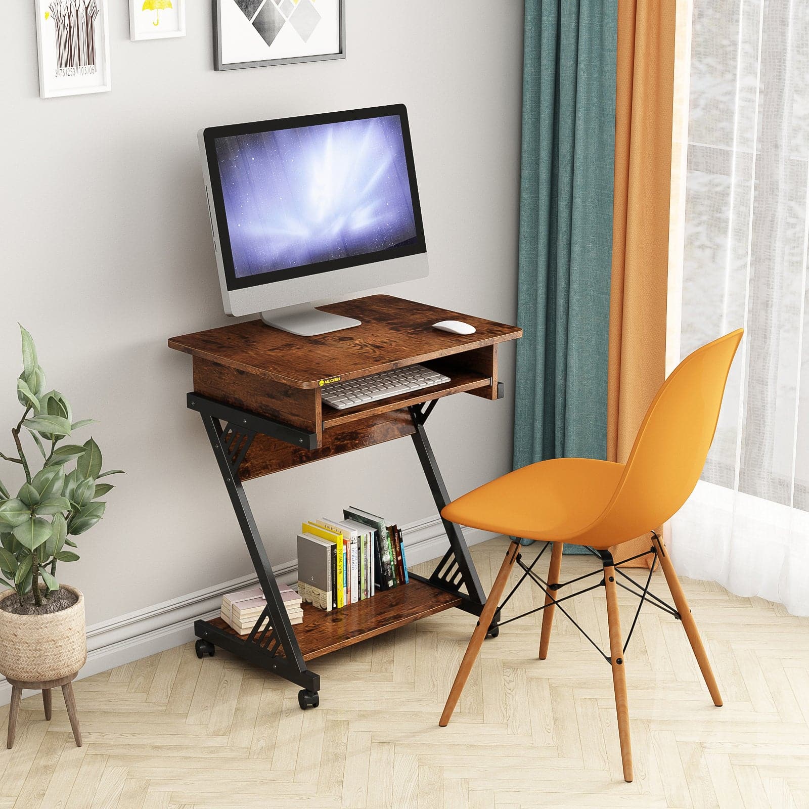 Computer Desk for Small Spaces  Bottom Shelves