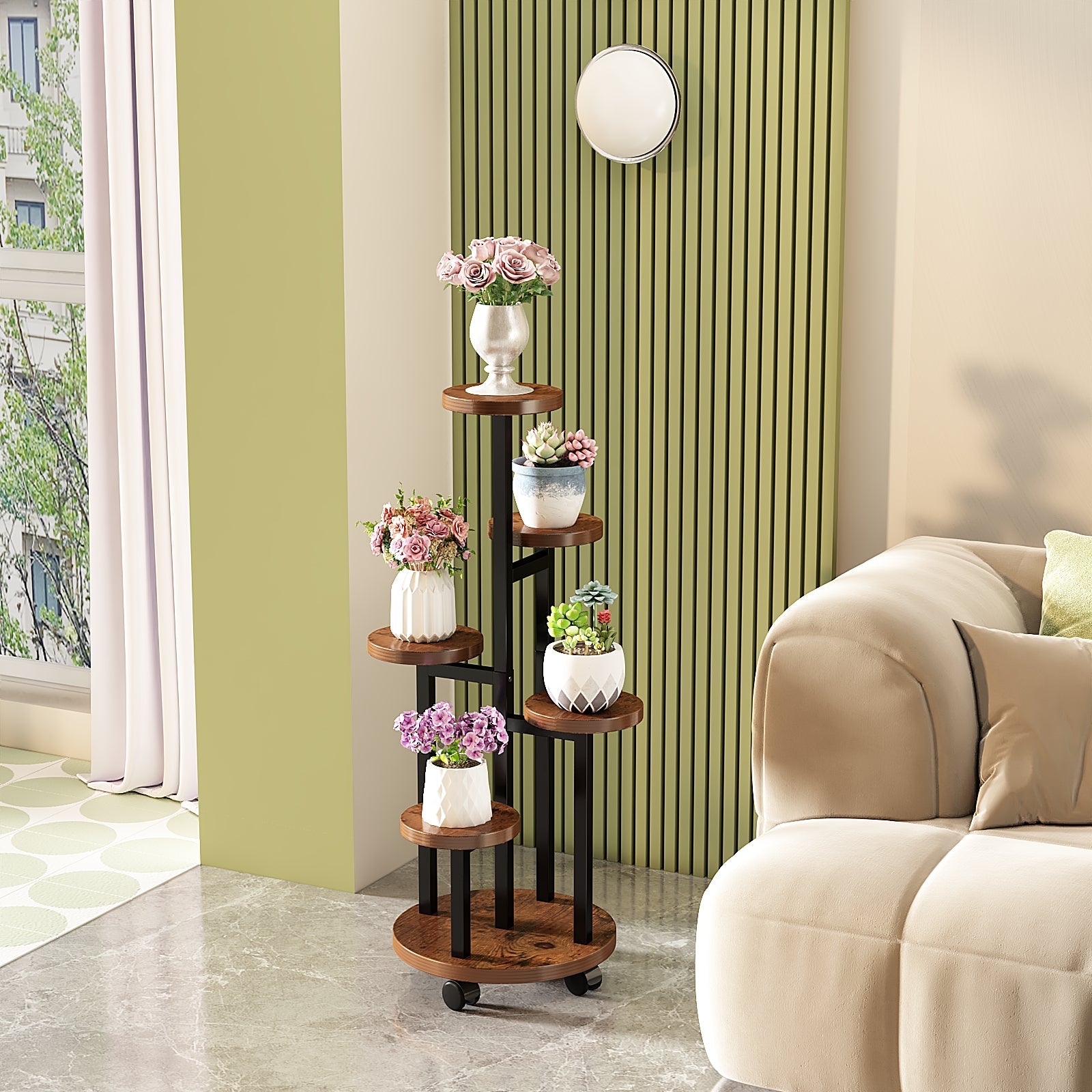 Flower Pot Stand Vertical Stepped Decorative Flower Stand