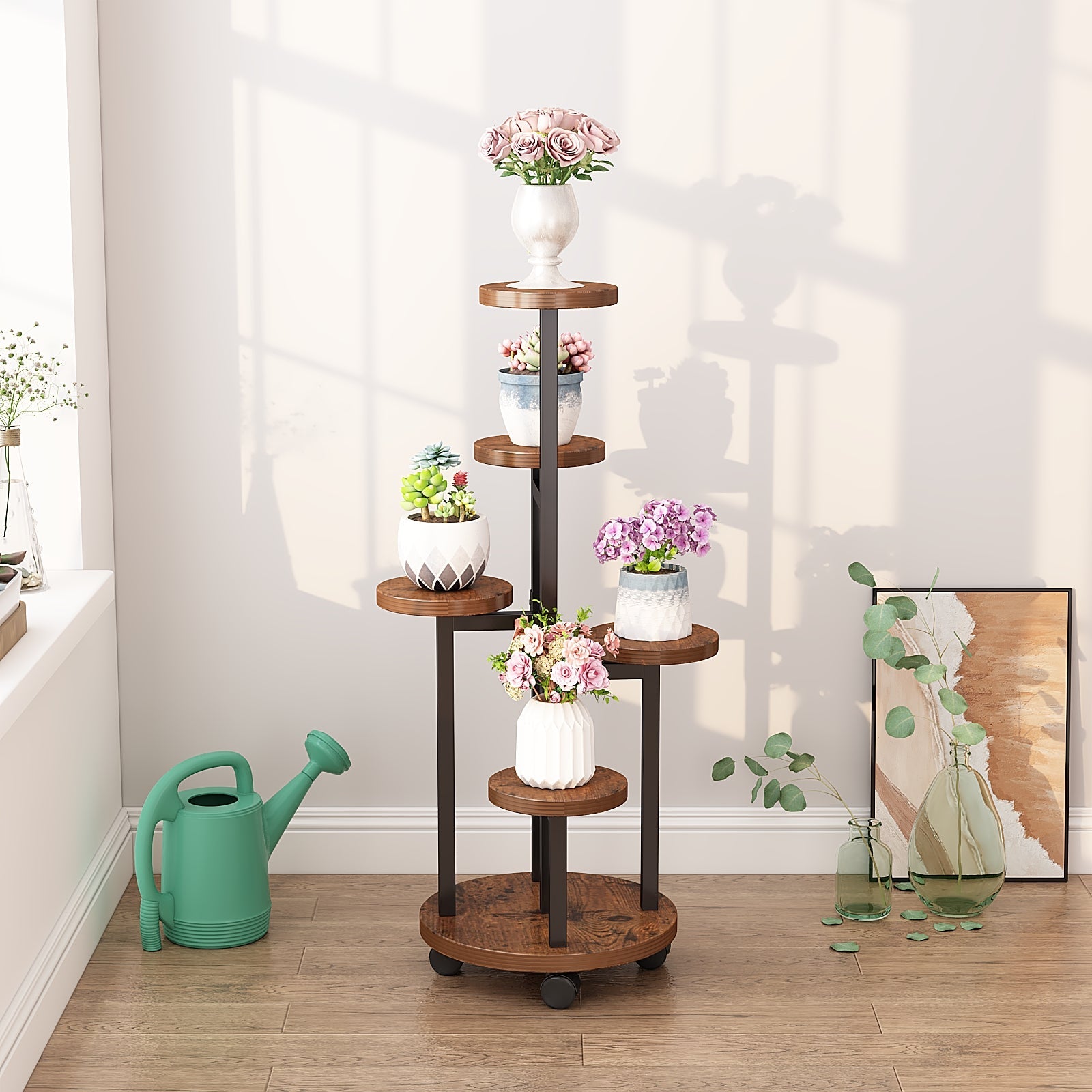 Flower Pot Stand Vertical Stepped Decorative Flower Stand