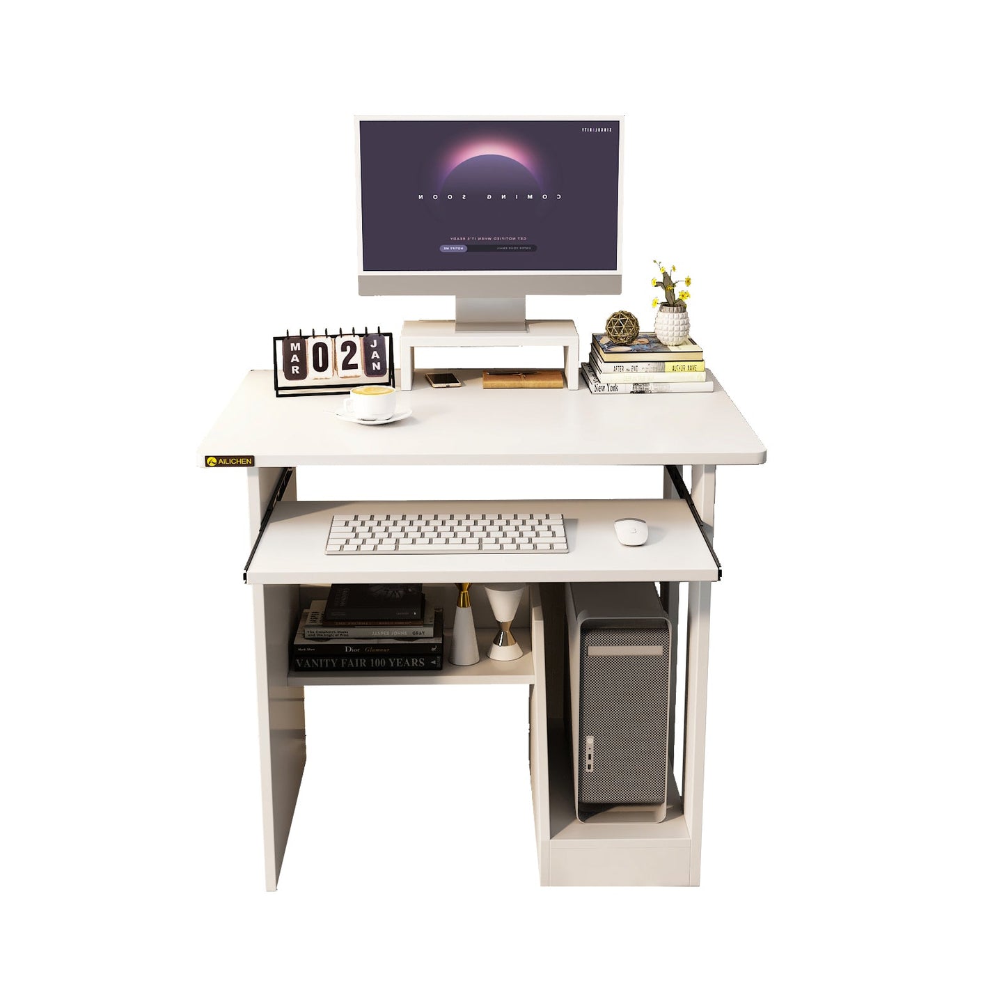 Home Office Computer Desk Writing Study Desk Book Writing Corner Table