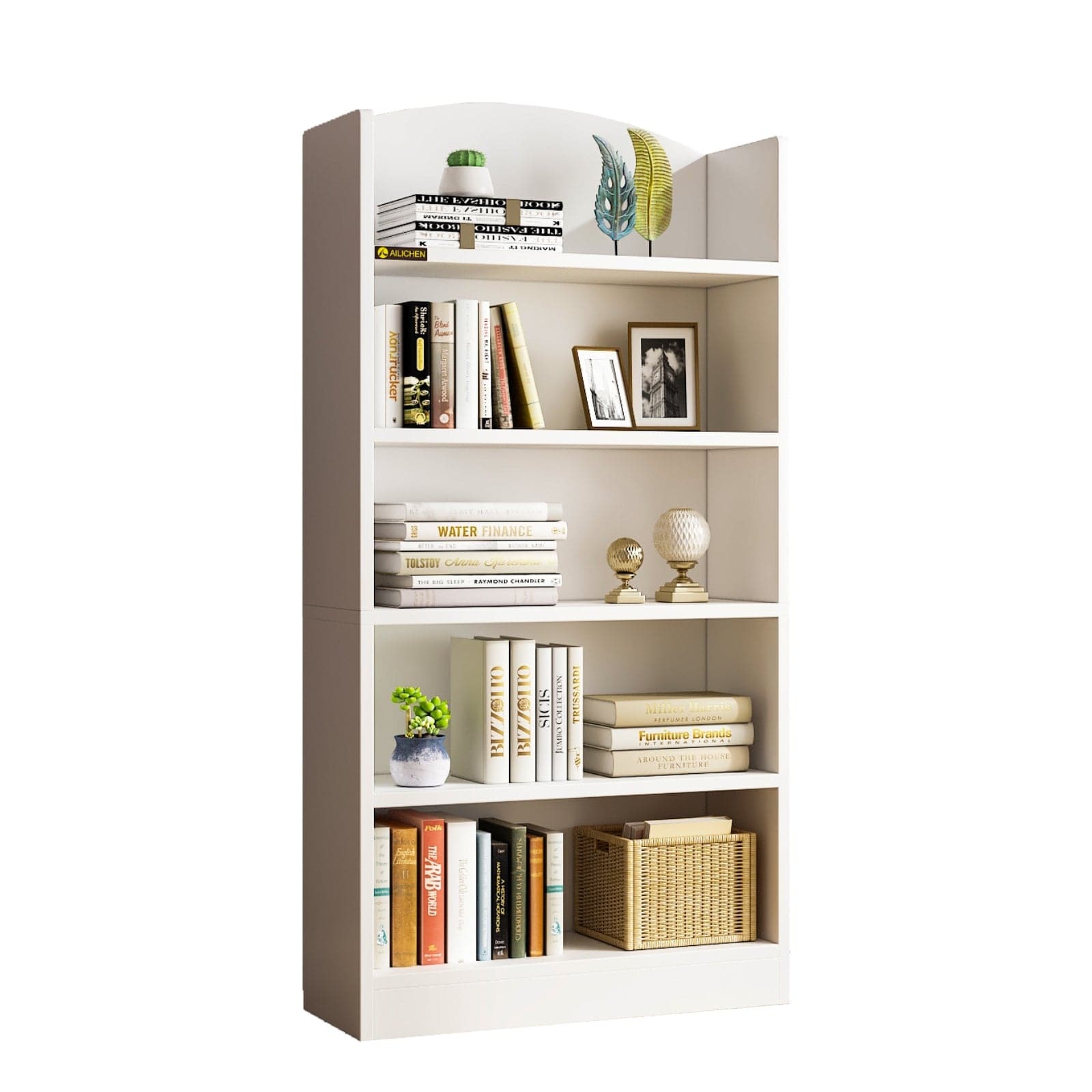 Bookshelves Floor Standing 5 Tier Display Storage Shelves /three color