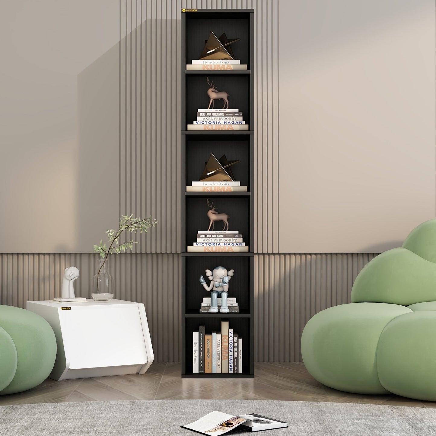 6-Cube Closet Storage Shelves with Wooden