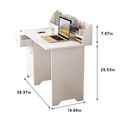 Computer Desk with Hutch and Drawers