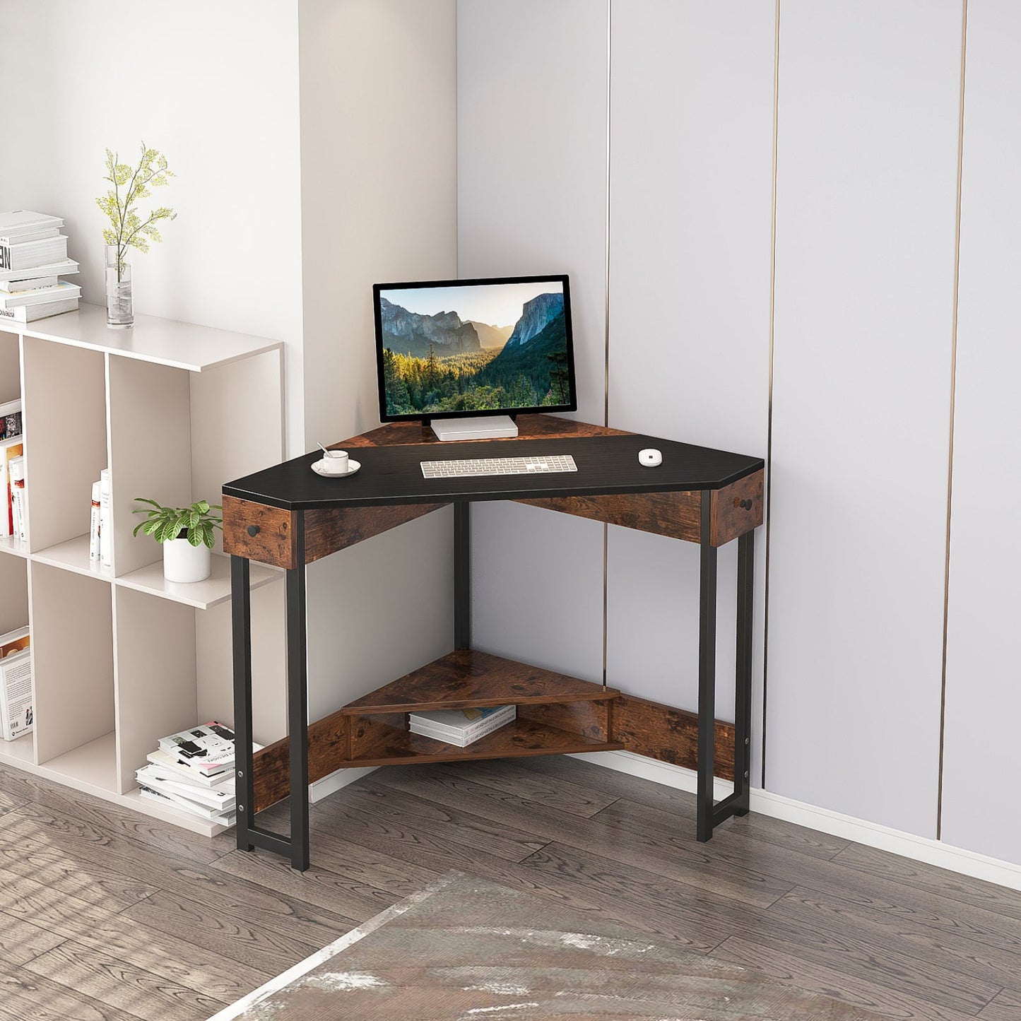 Triangle Corner Desk for Small Space