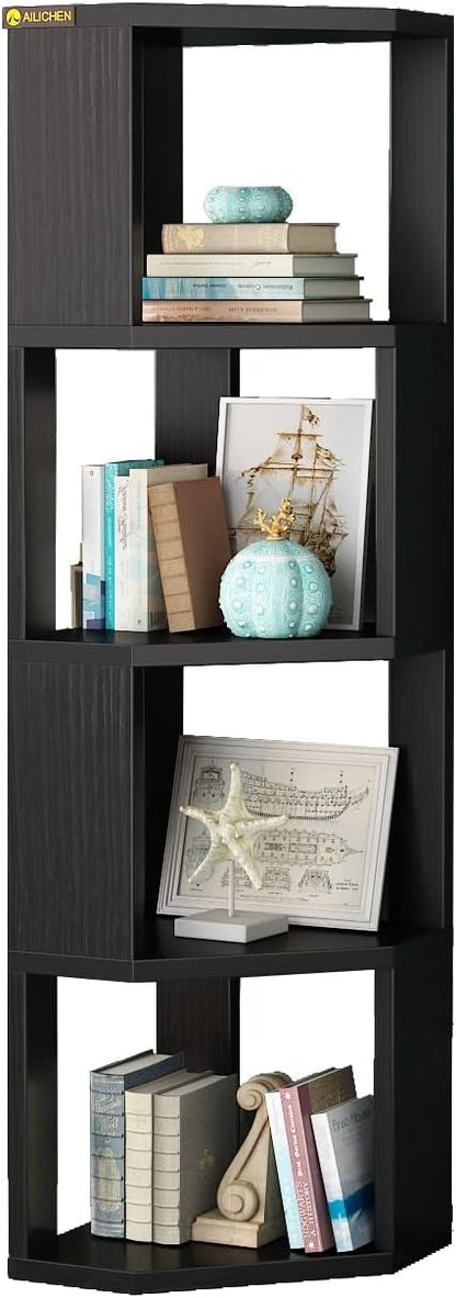 Modern Storage Display Rack Corner Tall Book Shelf