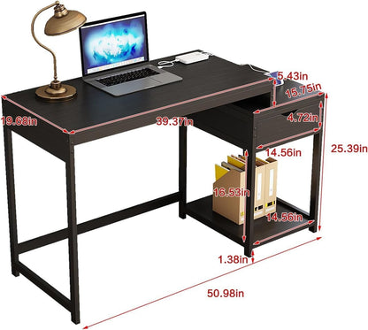 51" Workspace with Power Outlet, USB Charging Port