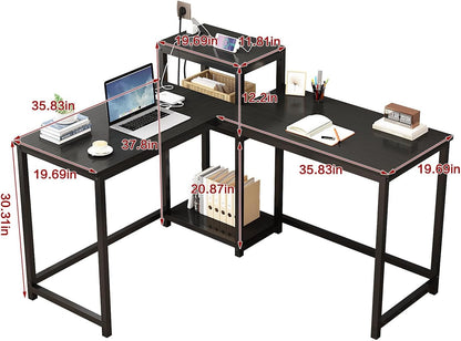 83 Inches Two Person Desk with Power Outlet