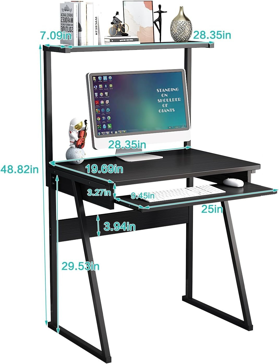 2-Tier Computer Desk with Keyboard Tray