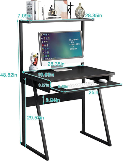 2-Tier Computer Desk with Keyboard Tray