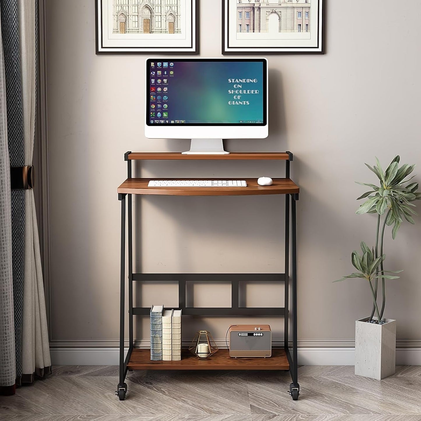 Small Computer Desk 33 Inch with Wheels