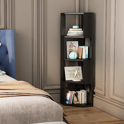 Modern Storage Display Rack Corner Tall Book Shelf