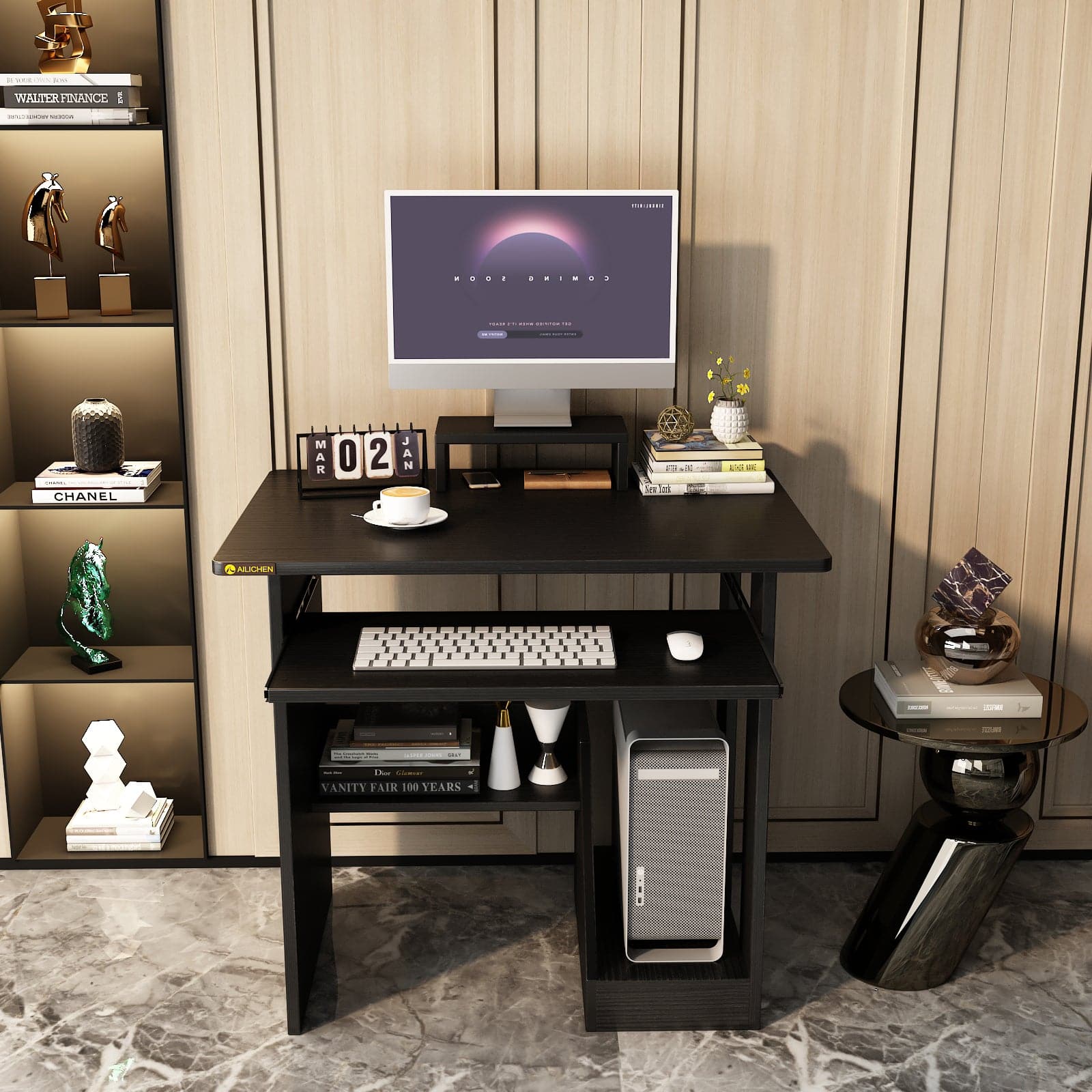 Home Office Computer Desk Writing Study Desk Book Writing Corner Table