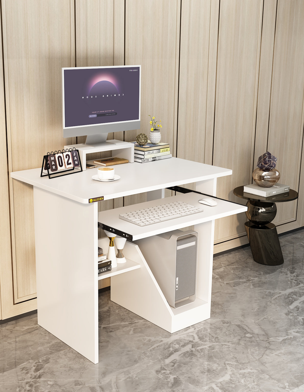 Home Office Computer Desk Writing Study Desk Book Writing Corner Table